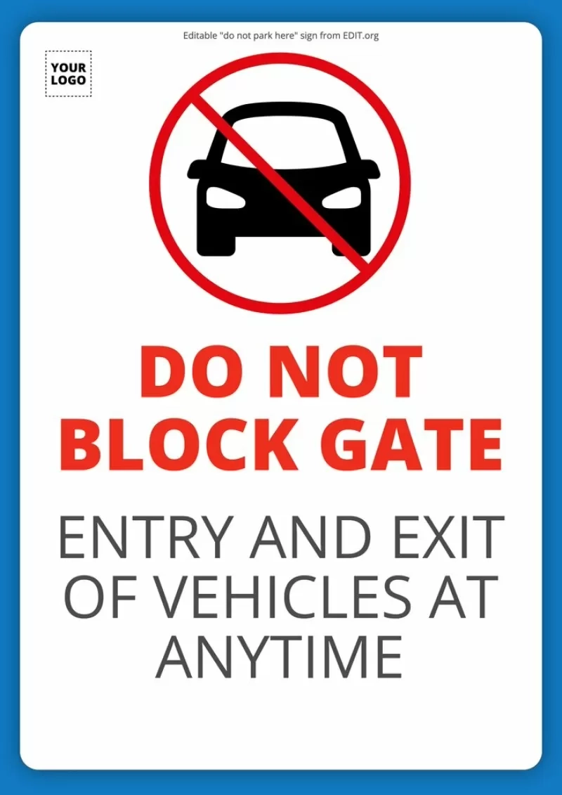 Printable No Parking Sign Templates