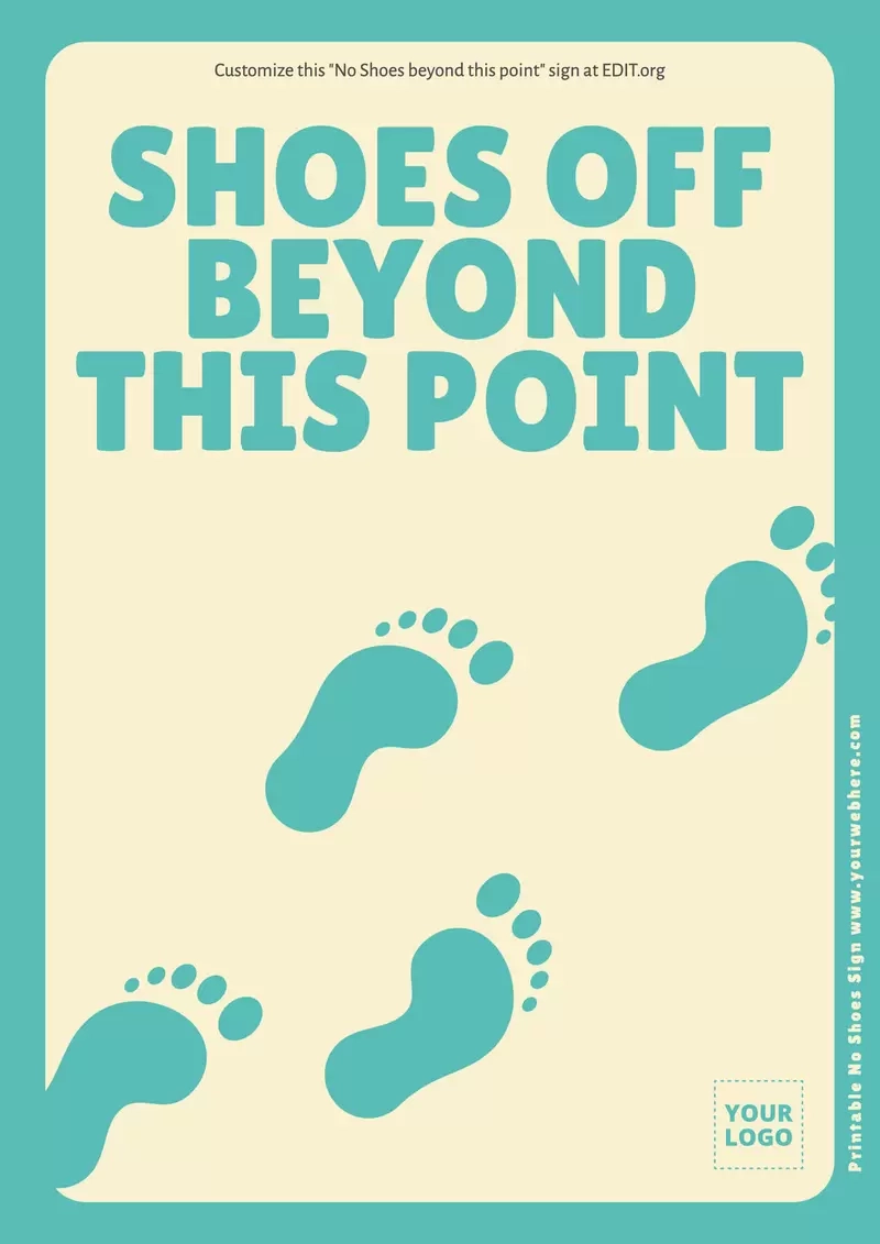 Printable No Shoes Sign Templates