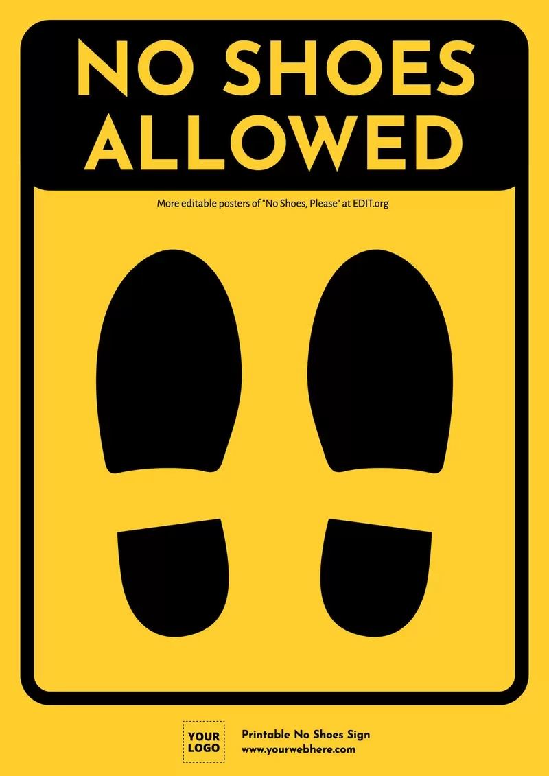 Printable No Shoes Sign Templates