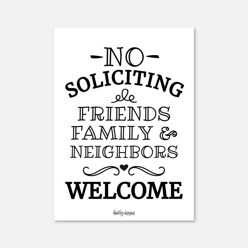 Printable No Soliciting Sign Template Hadley Designs Printables Printable No Soliciting Sign Template Hadley Designs Printables