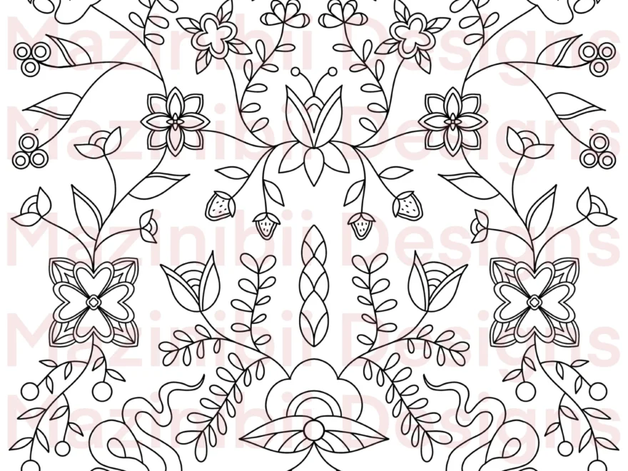Printable Ojibwe Floral Coloring Pages By Mazinibiidesigns 2 Pages Native Coloring Page Instant Download Etsy Denmark