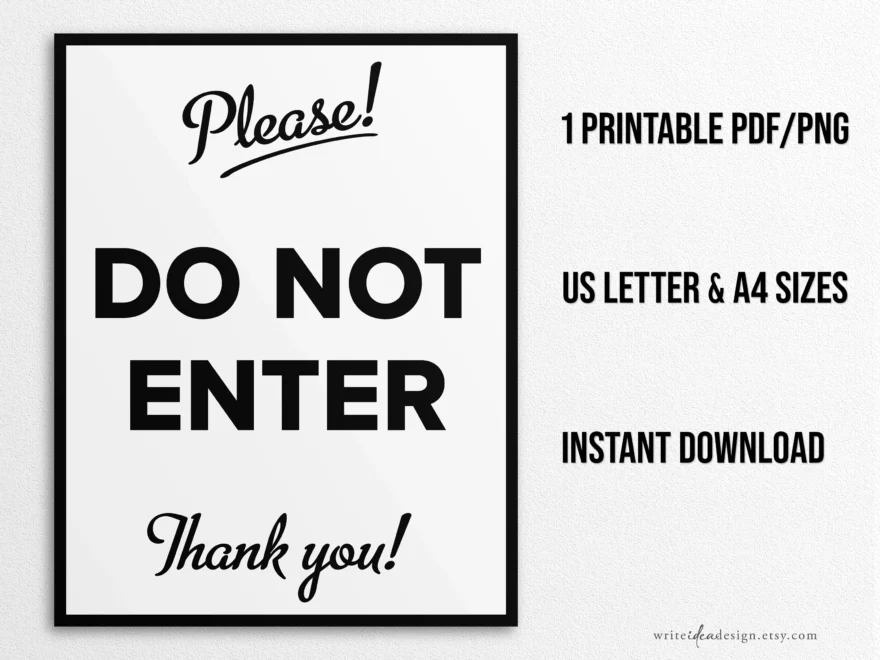 Printable Please Do Not Sign In US Letter Und A4 Gr en Sofortiger Download PNG PDF Etsy Schweiz