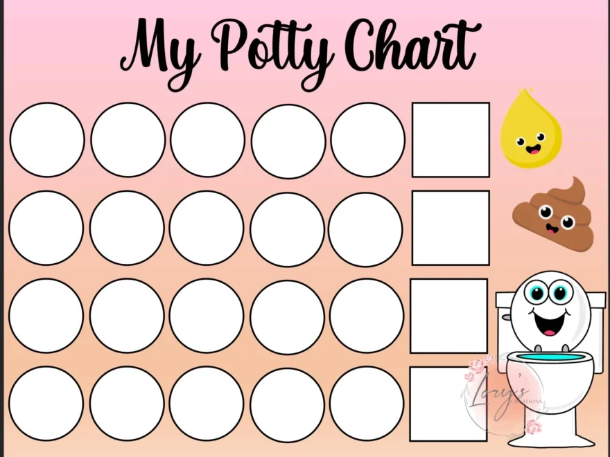 Printable Potty Chart Potty Chart For Girls Potty Chart For Boys Reward Potty Sticker Chart Bathroom Routine Toilet Training Etsy