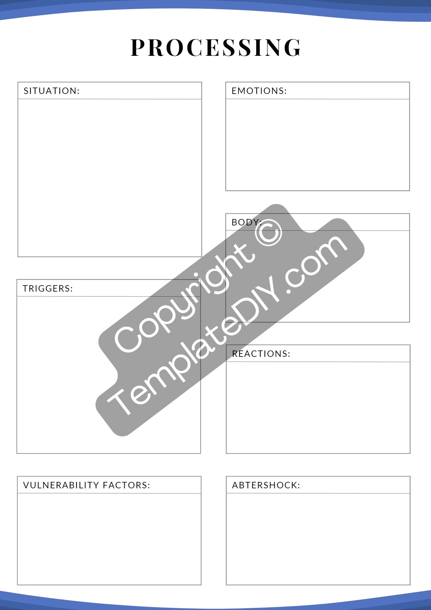Printable Processing Coping Situation Worksheet Template Printable Processing Coping Situation Worksheet Template