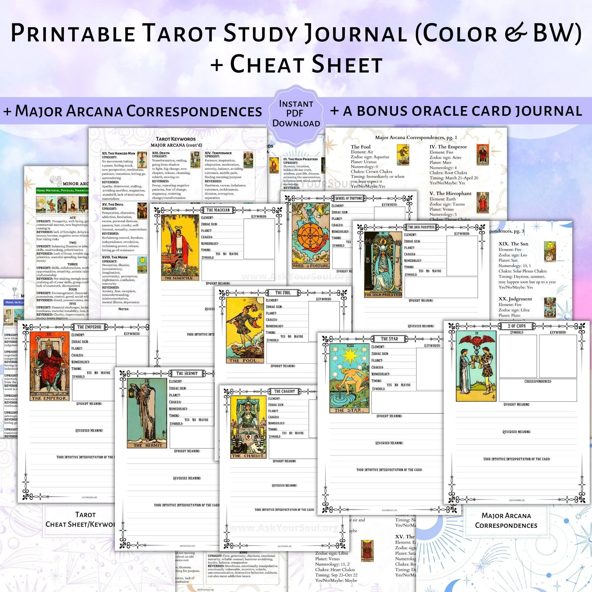 Tarot Study Guide Printable