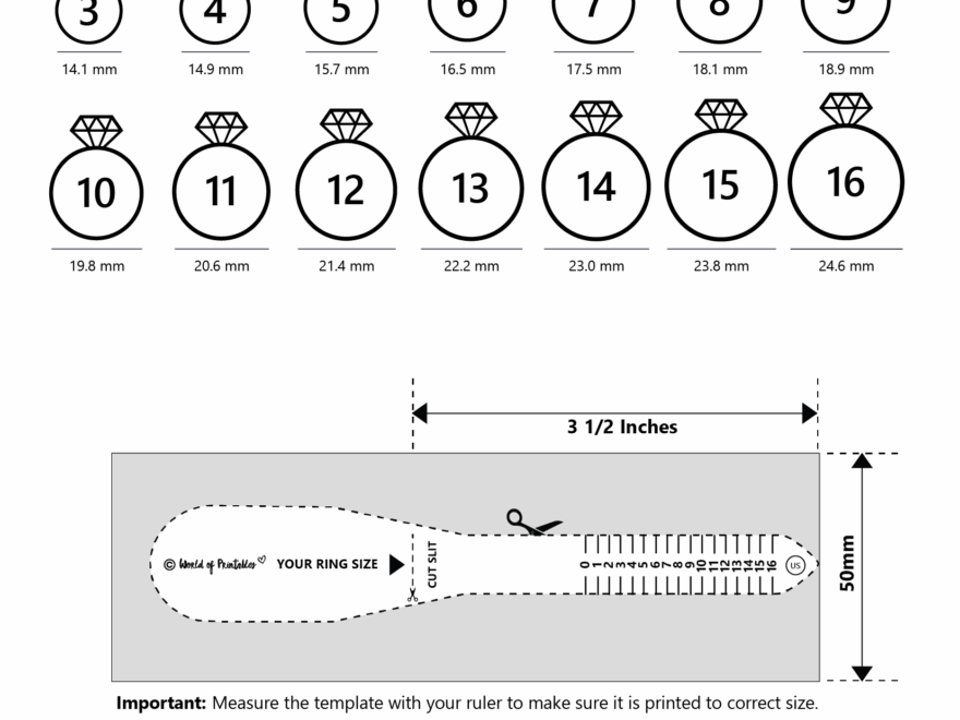 Printable Ring Size Chart Find Your Ring Size Easy World Of Printables