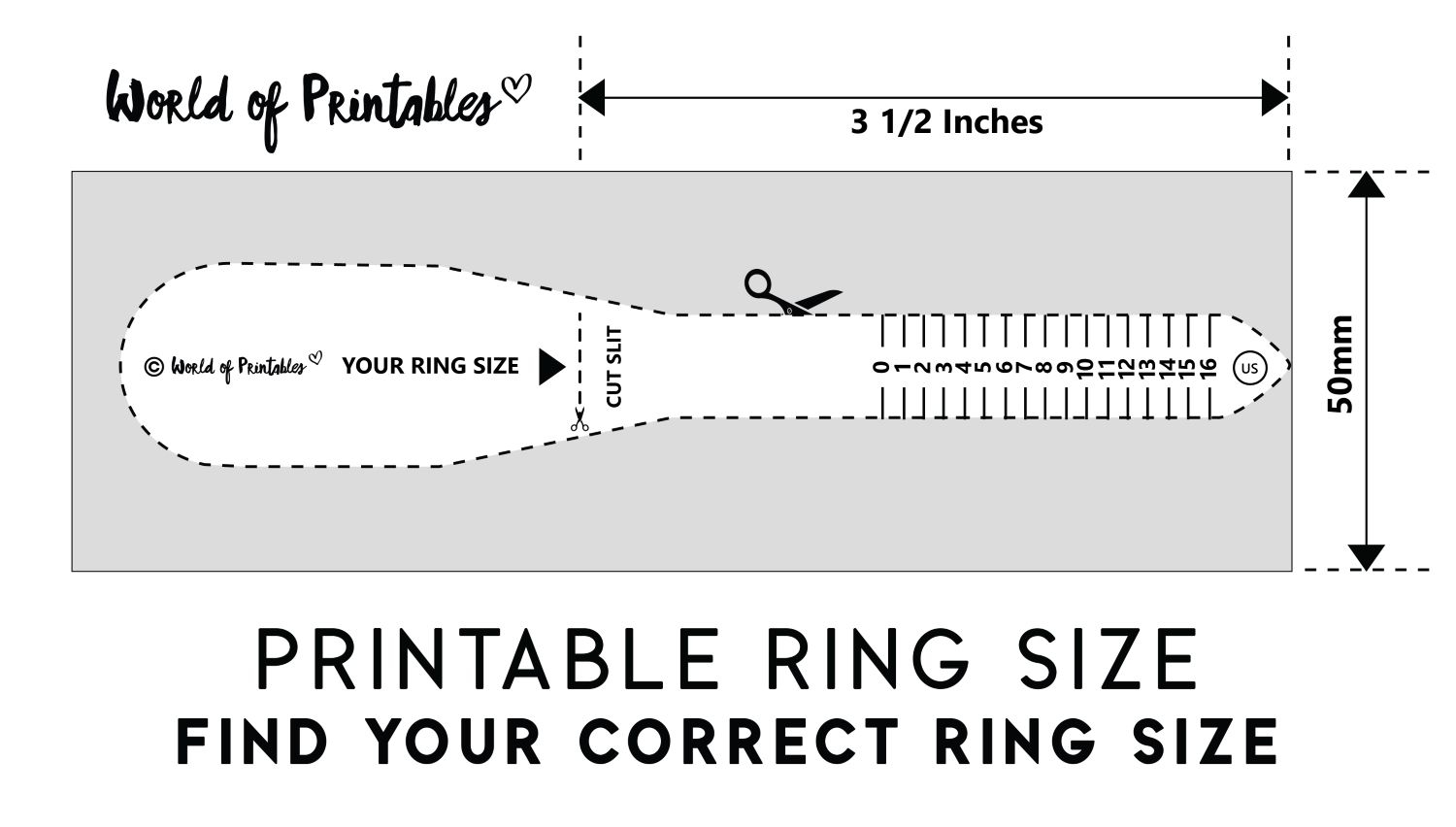 Printable Ring Size Chart Large