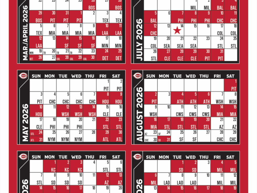 Printable Schedule Schedule Cincinnati Reds