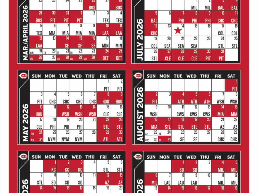 Printable Schedule Schedule Cincinnati Reds