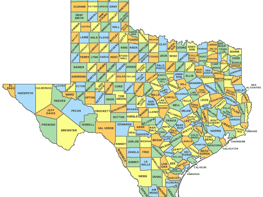 Printable Texas Maps State Outline County Cities