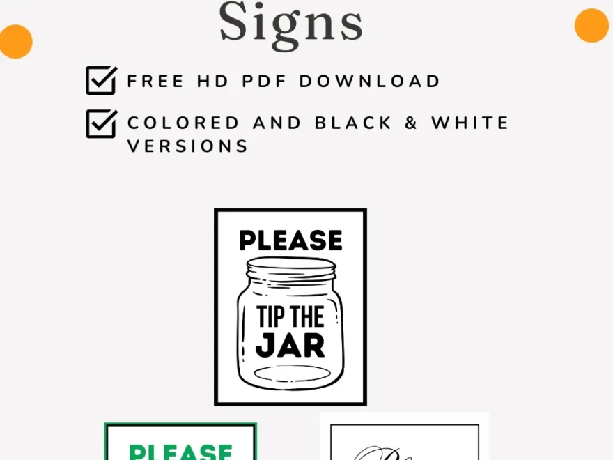 Printable Tip Jar Signs Free Cute Clever Designs