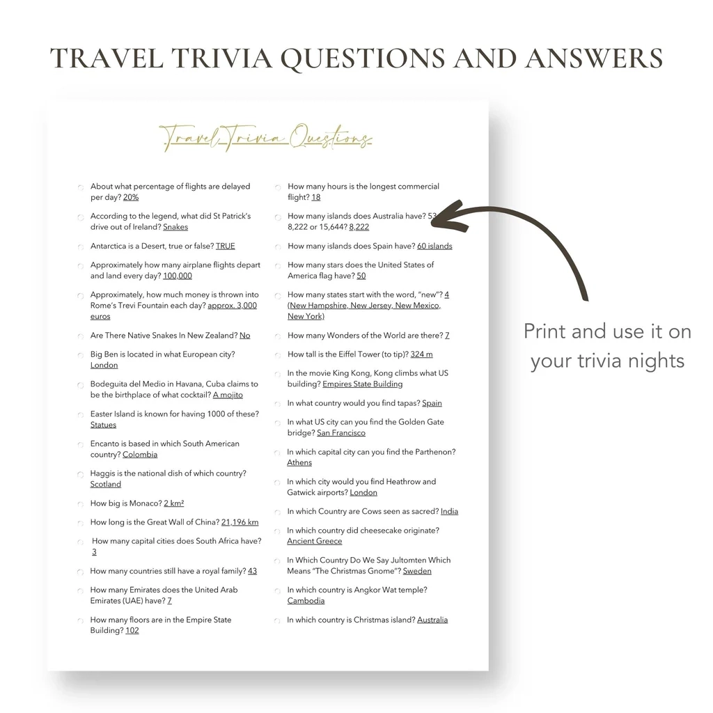 Printable Travel Trivia Questions Buck Co 