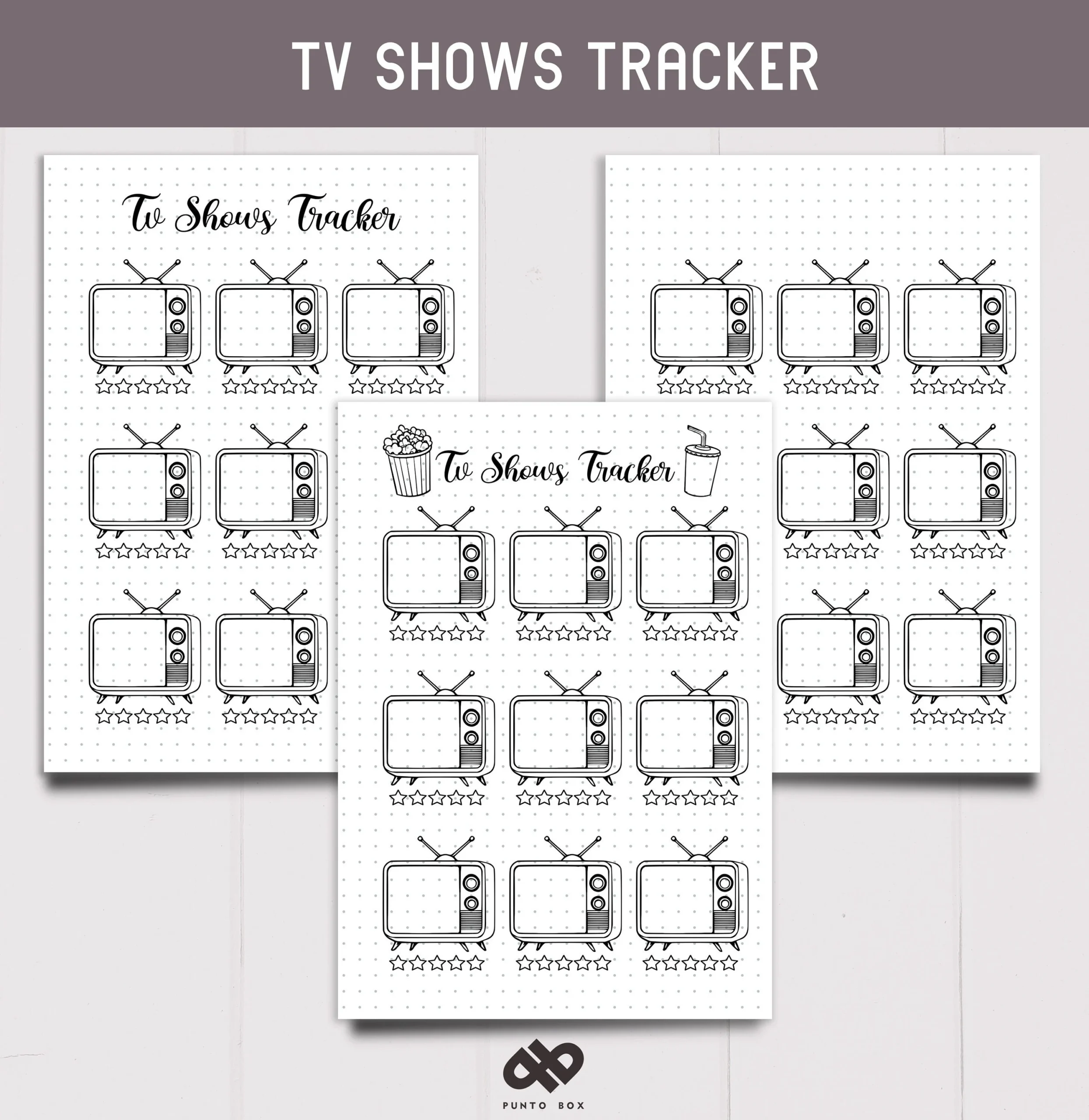 Printable TV Show Tracker Series Tracker A5 Bullet Journal Page 3 Versions Etsy