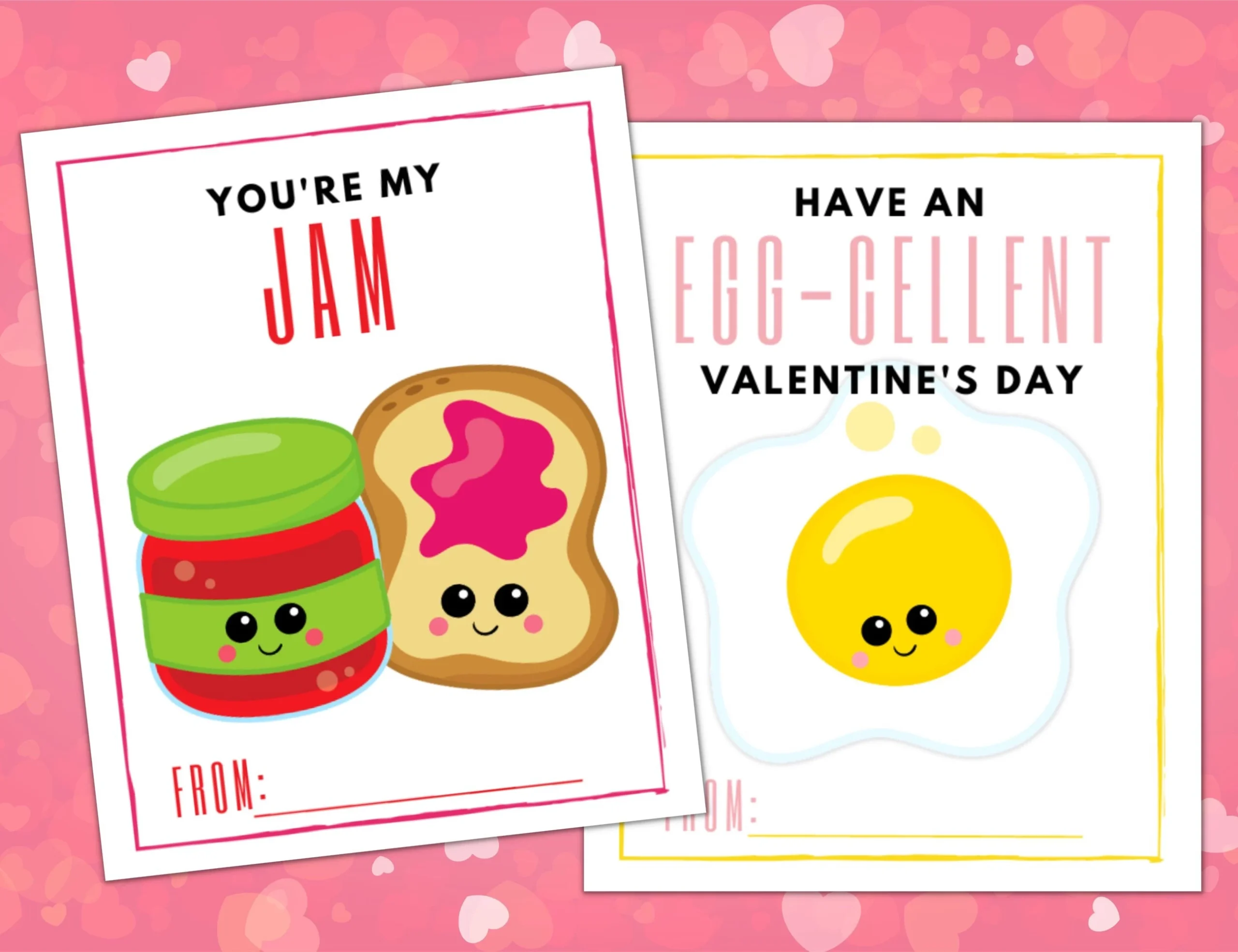 Printable Valentine s Day Cards Instant Download Kids Valentine s Day Food Pun Card PDF Etsy