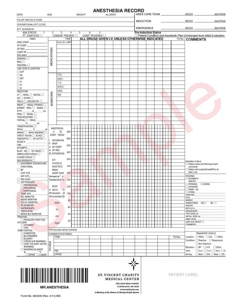 Printable Veterinary Anesthesia Monitoring Chart Printable Veterinary Anesthesia Monitoring Chart