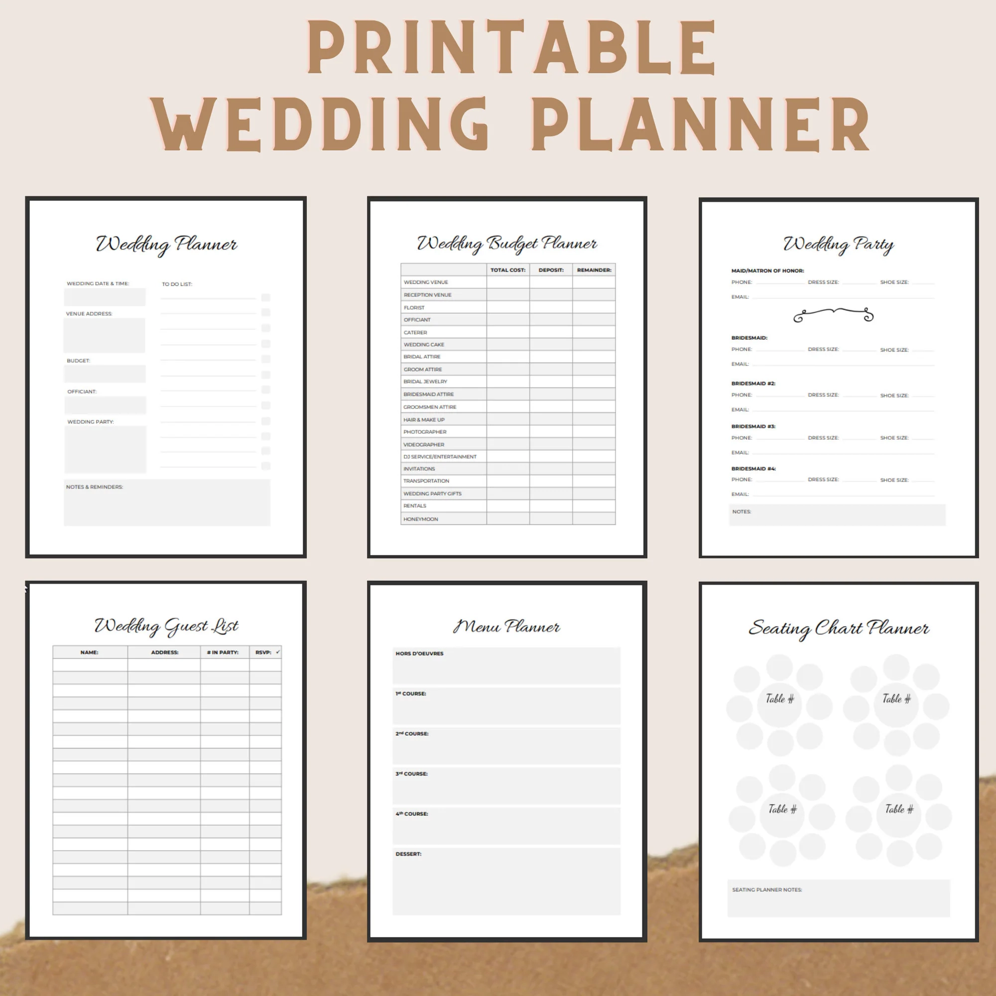 Printable Wedding Planner Kit For Organizing Your Dream Wedding Etsy Printable Wedding Planner Kit For Organizing Your Dream Wedding Etsy