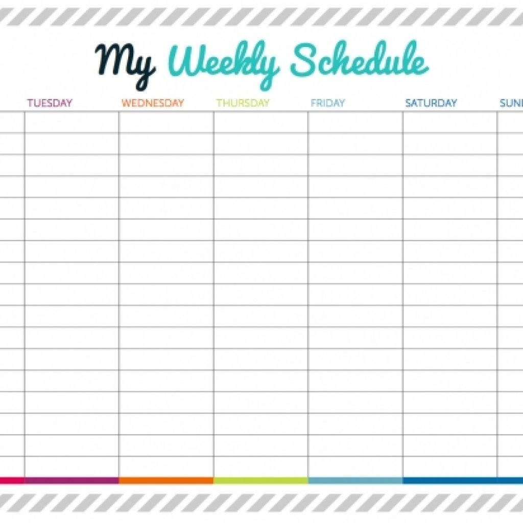 Weekly Schedule With Times Printable