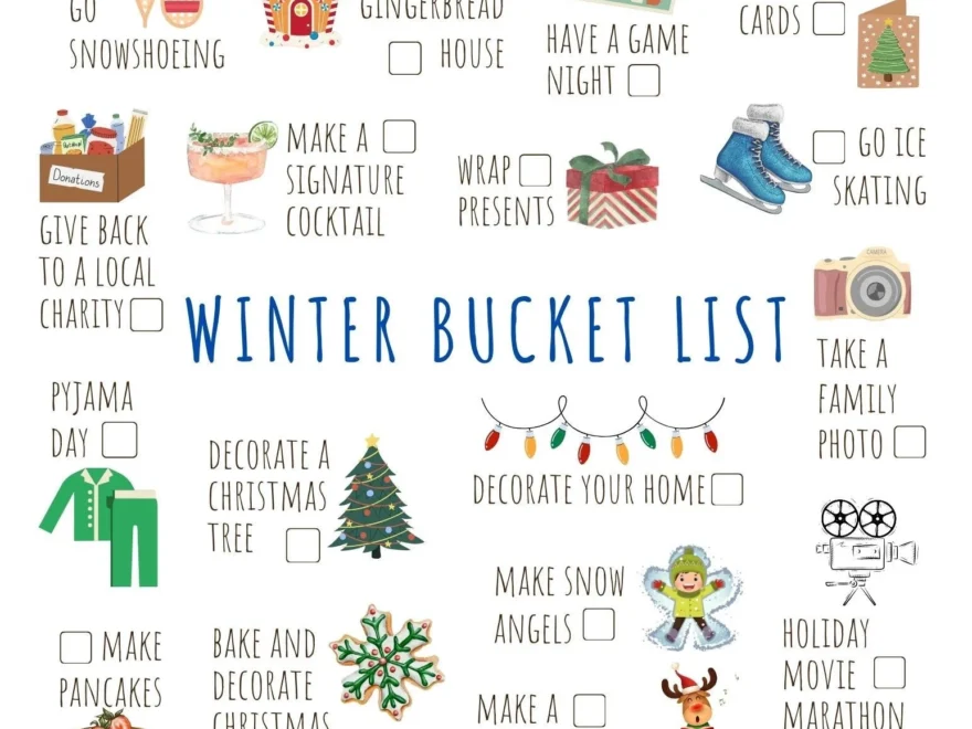 Printable Winter Bucket List Etsy