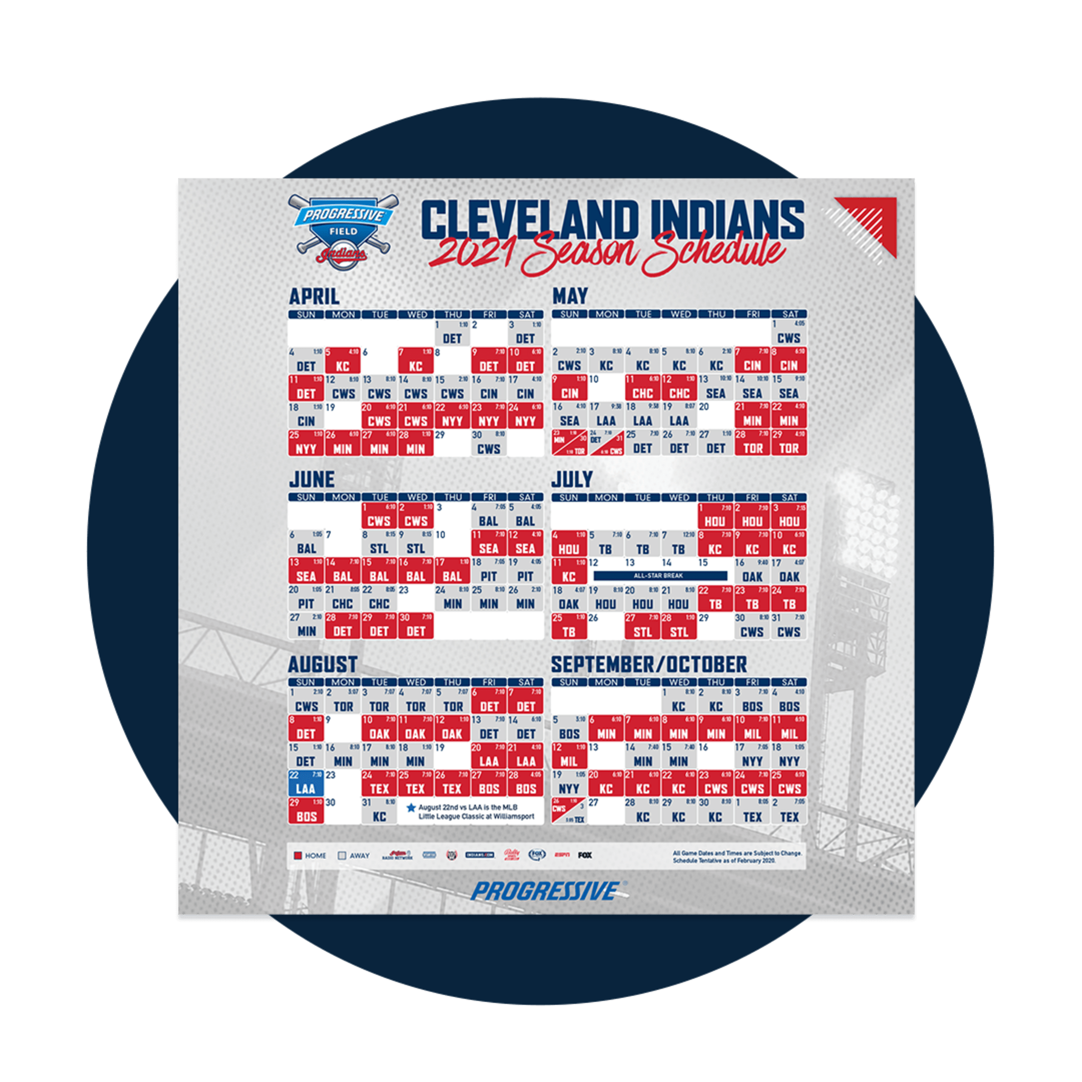 Cleveland Indians Schedule 2026 Printable