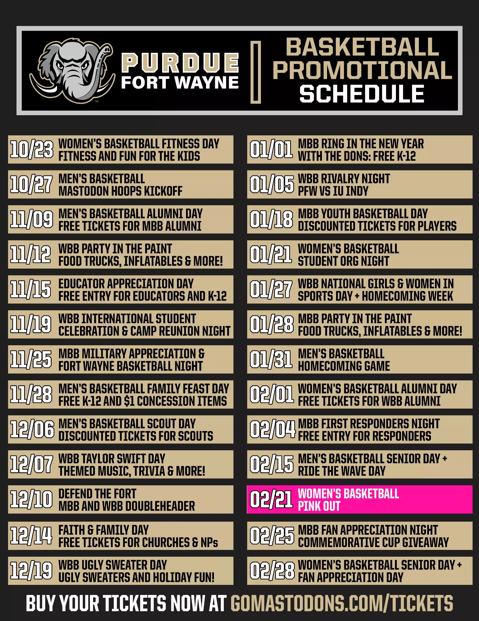 Printable Purdue Basketball Schedule 2025-26