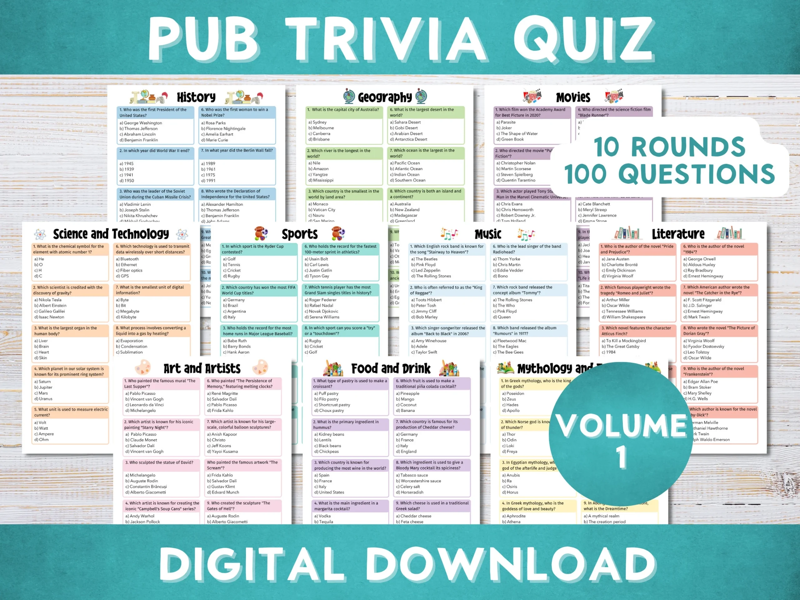 Home Trivia Quiz Printable Pubquiz