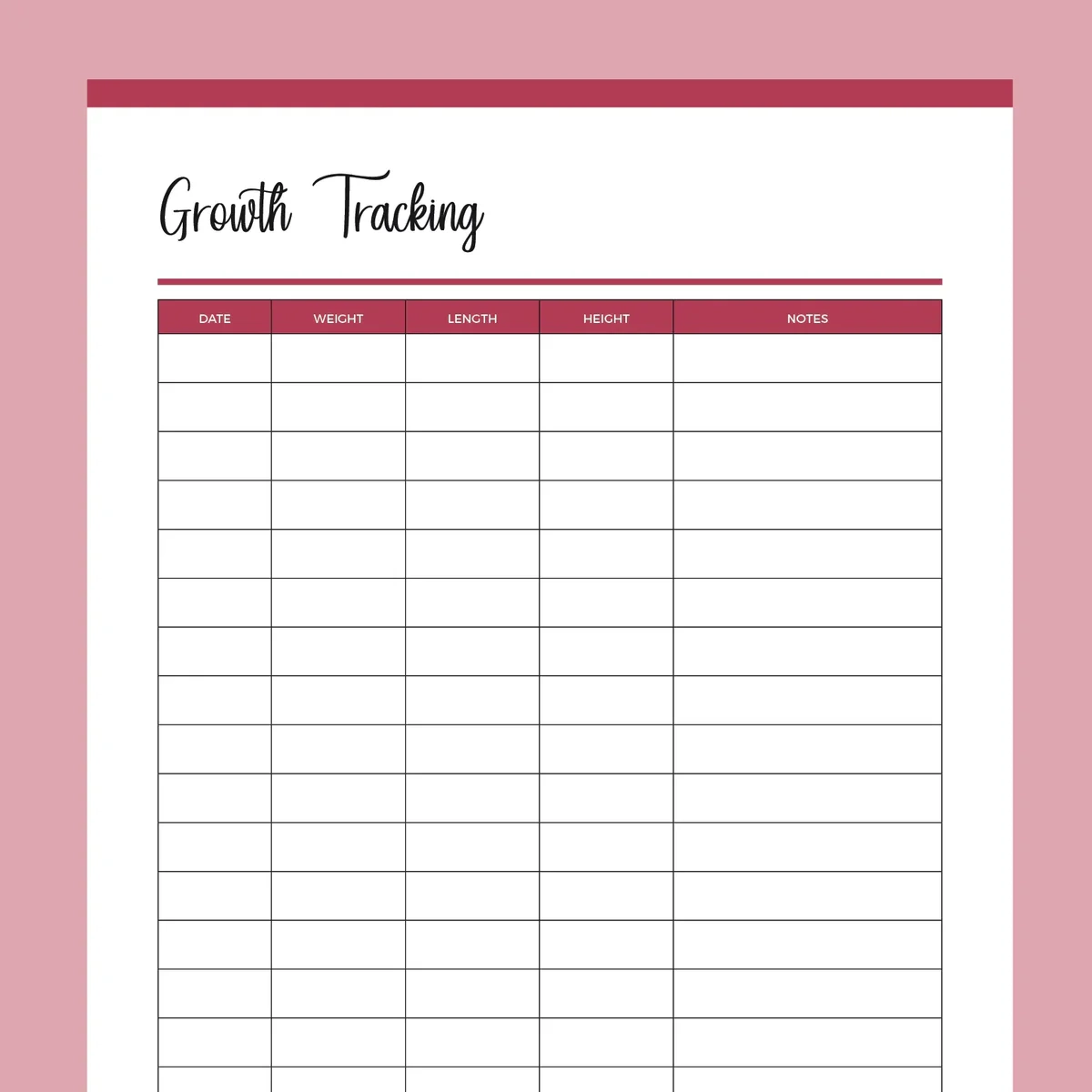 Puppy Growth Tracker Printable Instant Download PDF Plan Print Land
