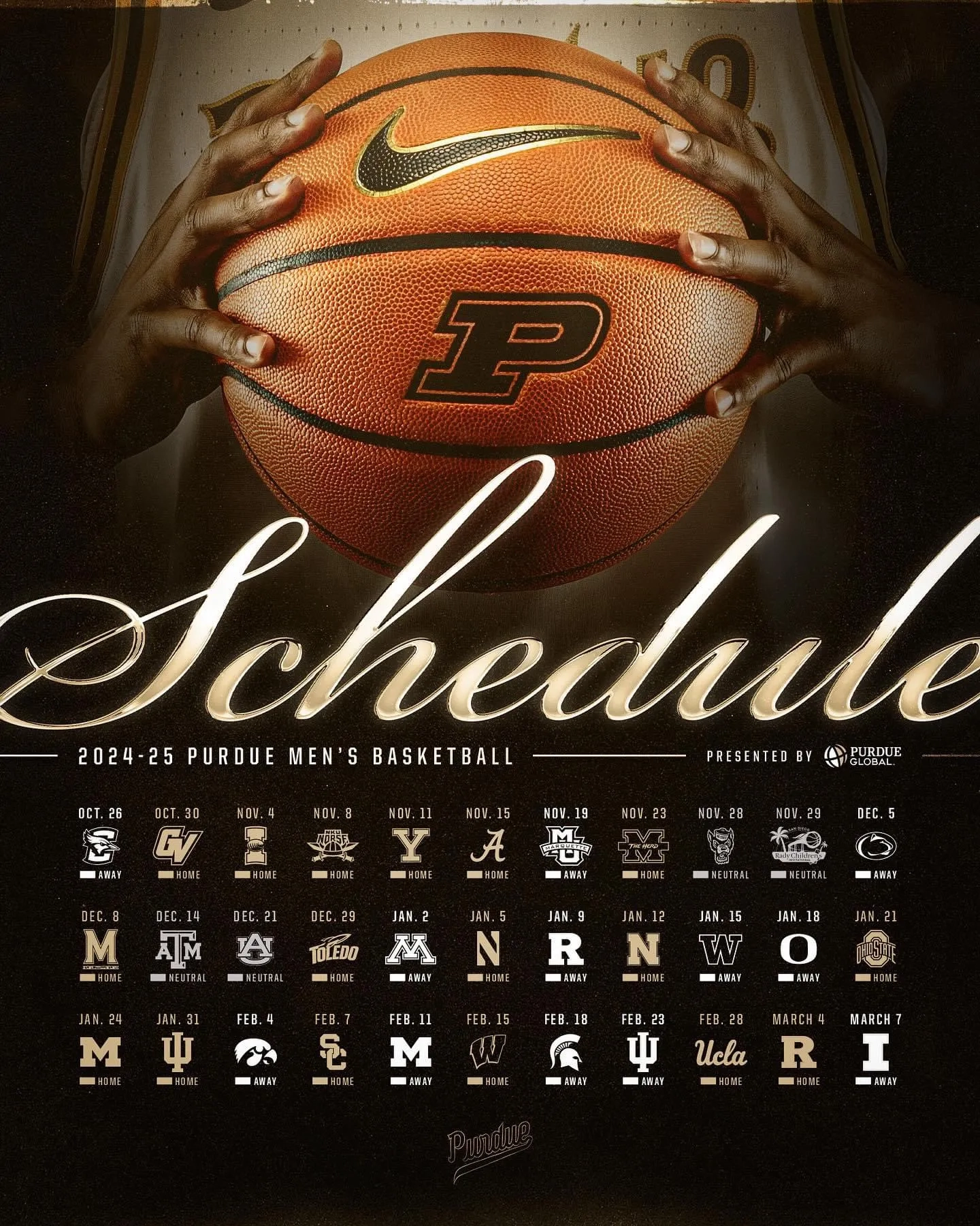 Purdue Men s Basketball 2024 2025 Big Ten Schedule Released Hammer And Rails
