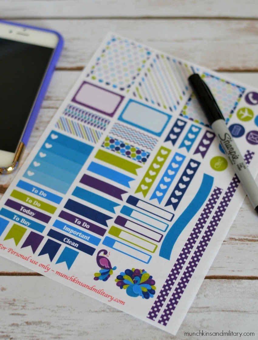 Free Printable Peacock Happy Planner