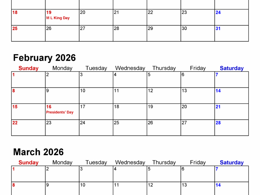 Quarterly Calendars 2026 Free Printable PDF Templates