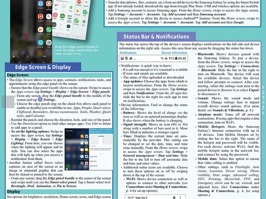 QuickStudy Samsung Galaxy Set Up First Time Access Laminated Reference Guide 9781423239970