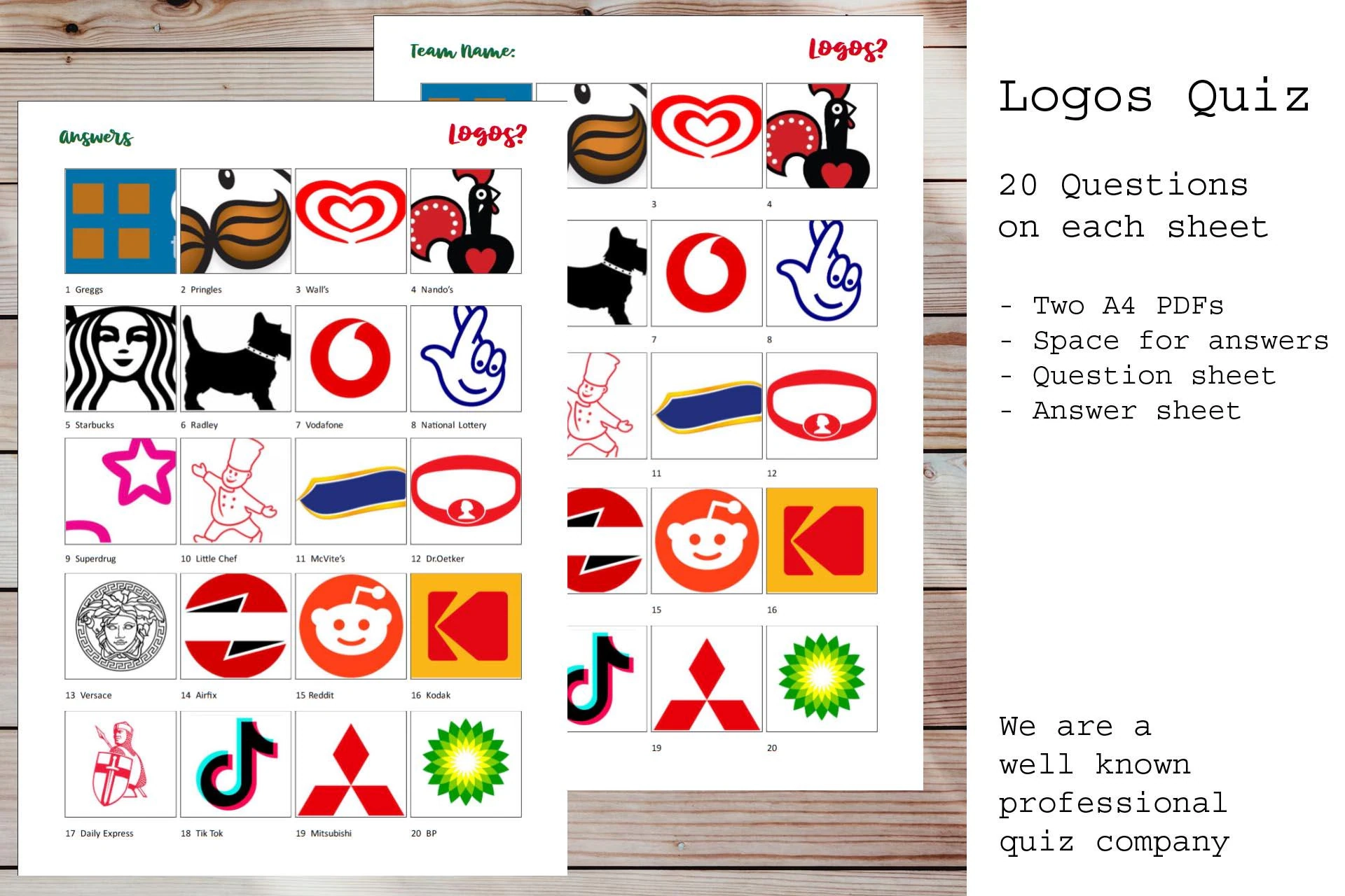 Picture Quiz Brands Printable Uk