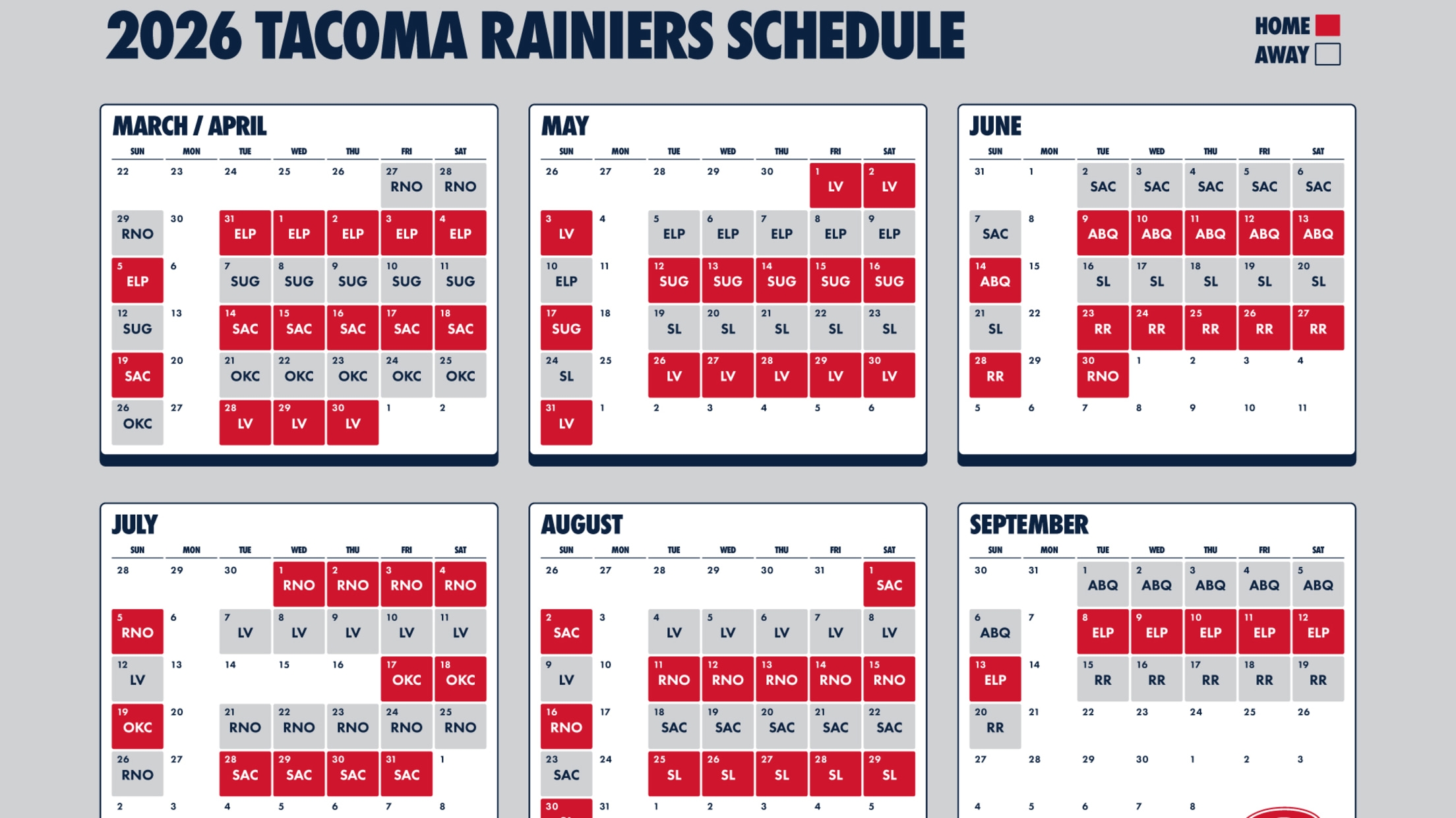 Rainiers Release 2026 Schedule Rainiers