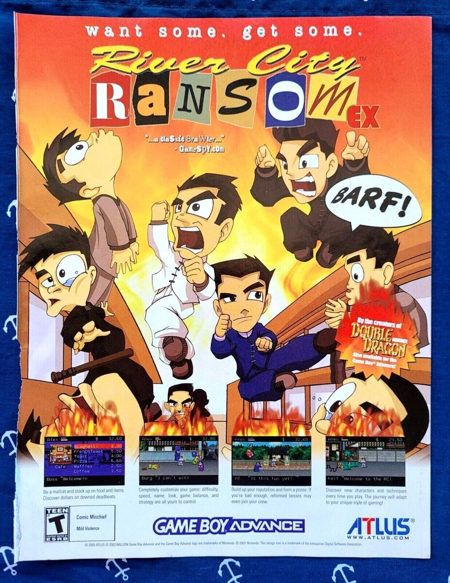 RARE 2004 RIVER CITY RANSOM EX Nintendo Game Boy Promo Print AD 8 X 10 5 EBay