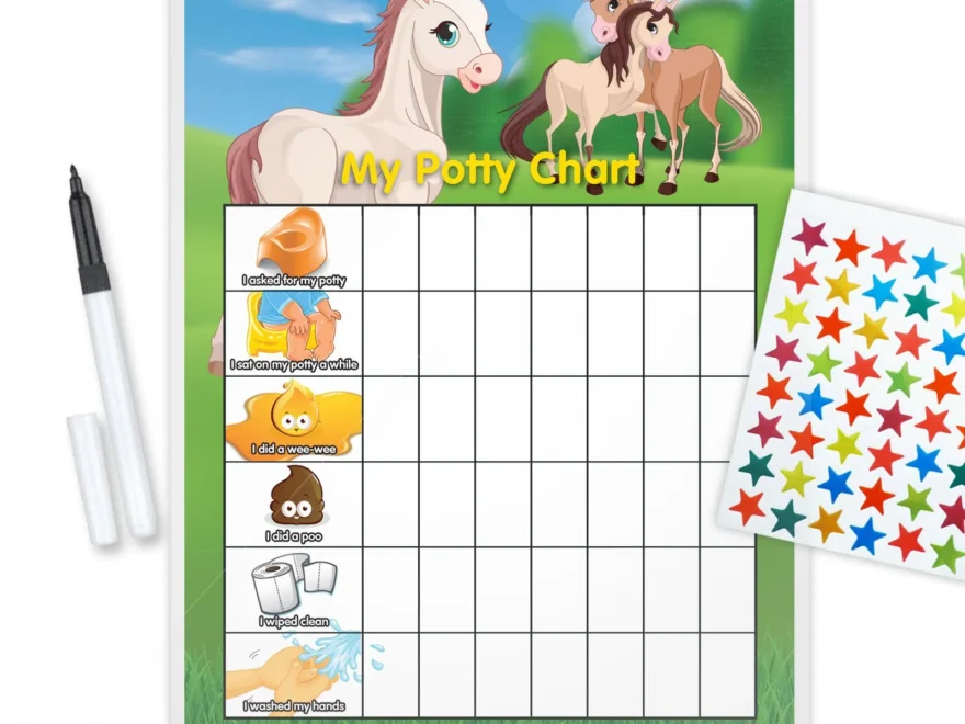 Re usable Potty Chart including FREE Stickers And Pen Horses Design HORP Etsy