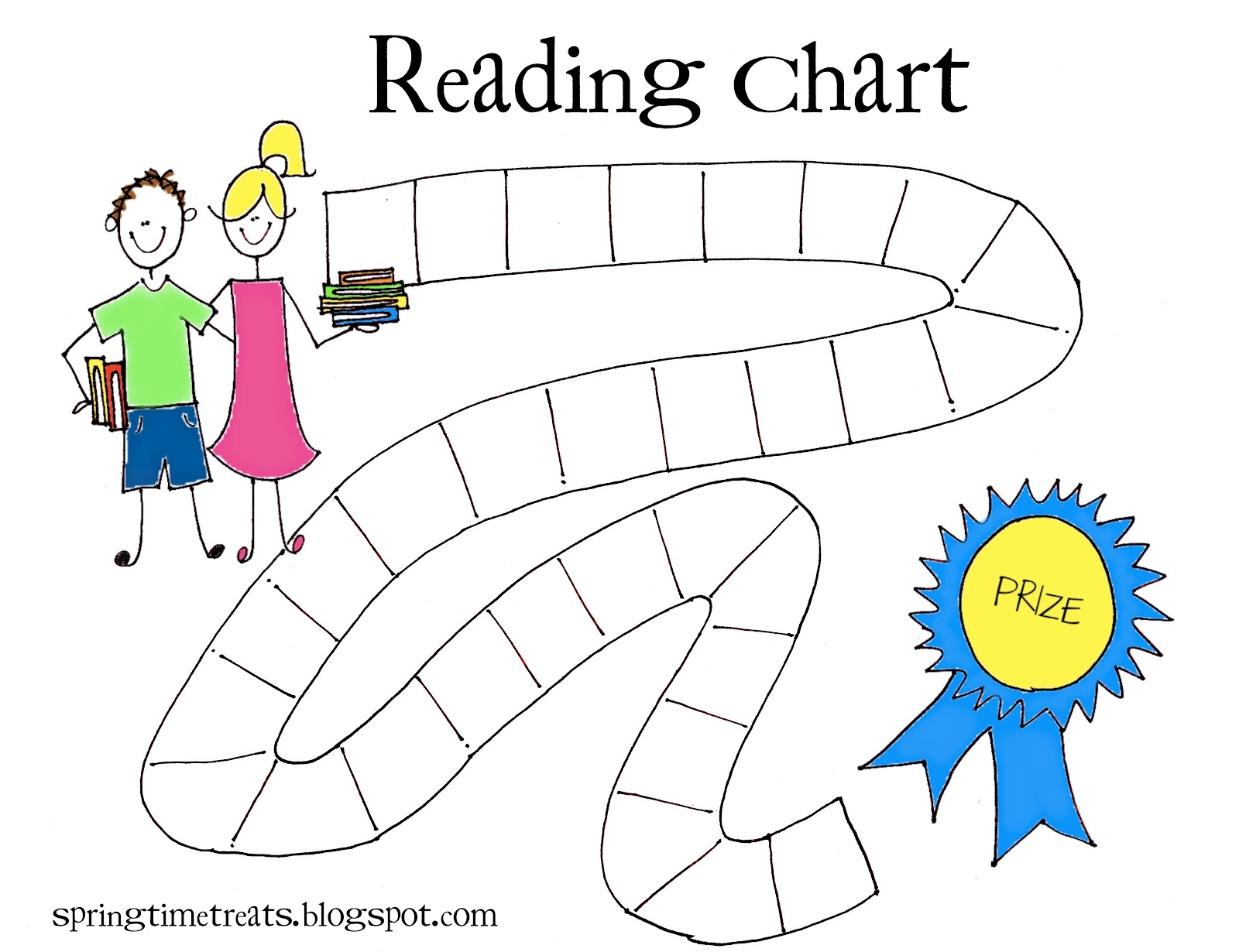 Reading Chart Free Printable Spring Time Doodles