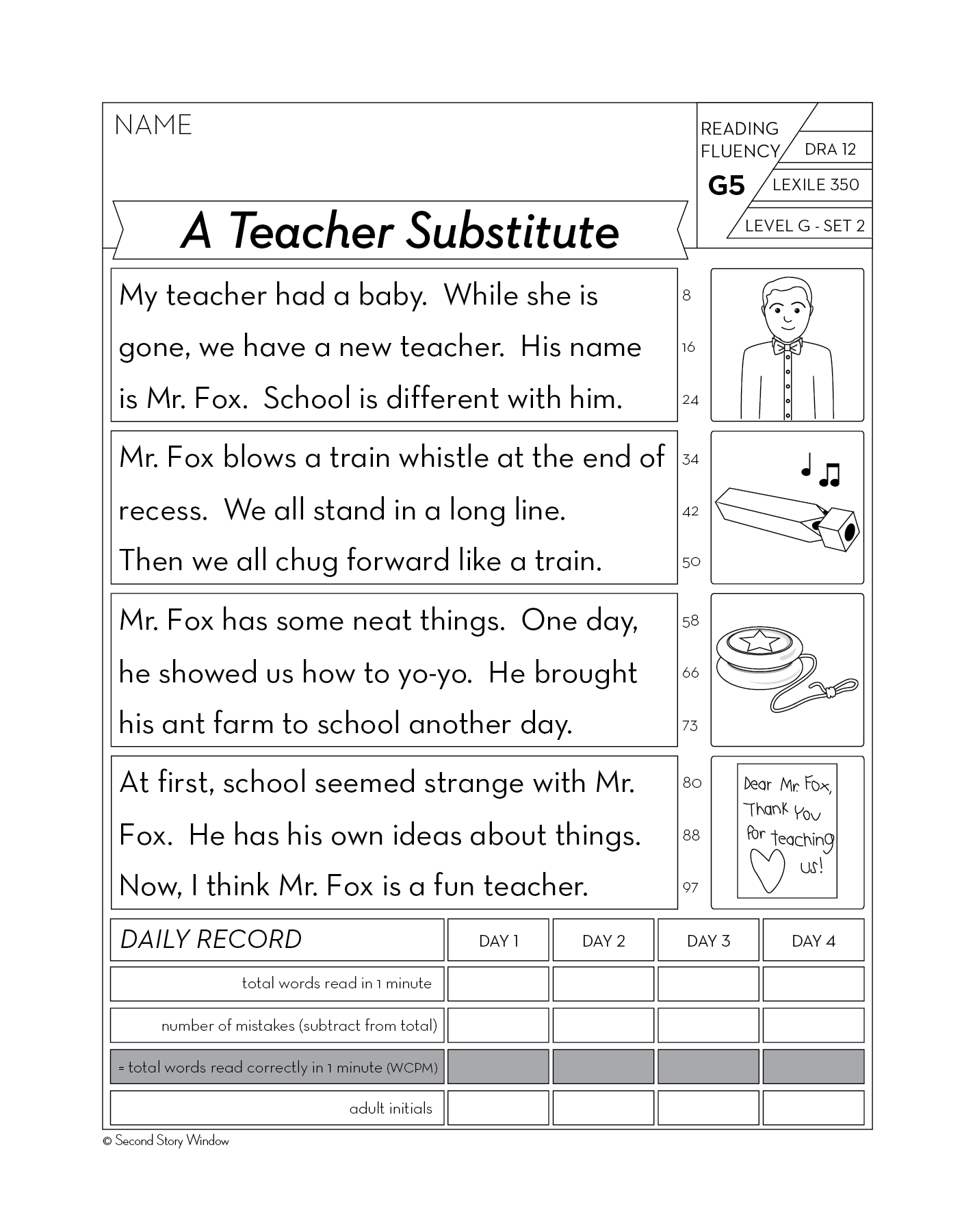 Reading Fluency Homework Level G Set 2 Second Story Window Reading Fluency Homework Level G Set 2 Second Story Window
