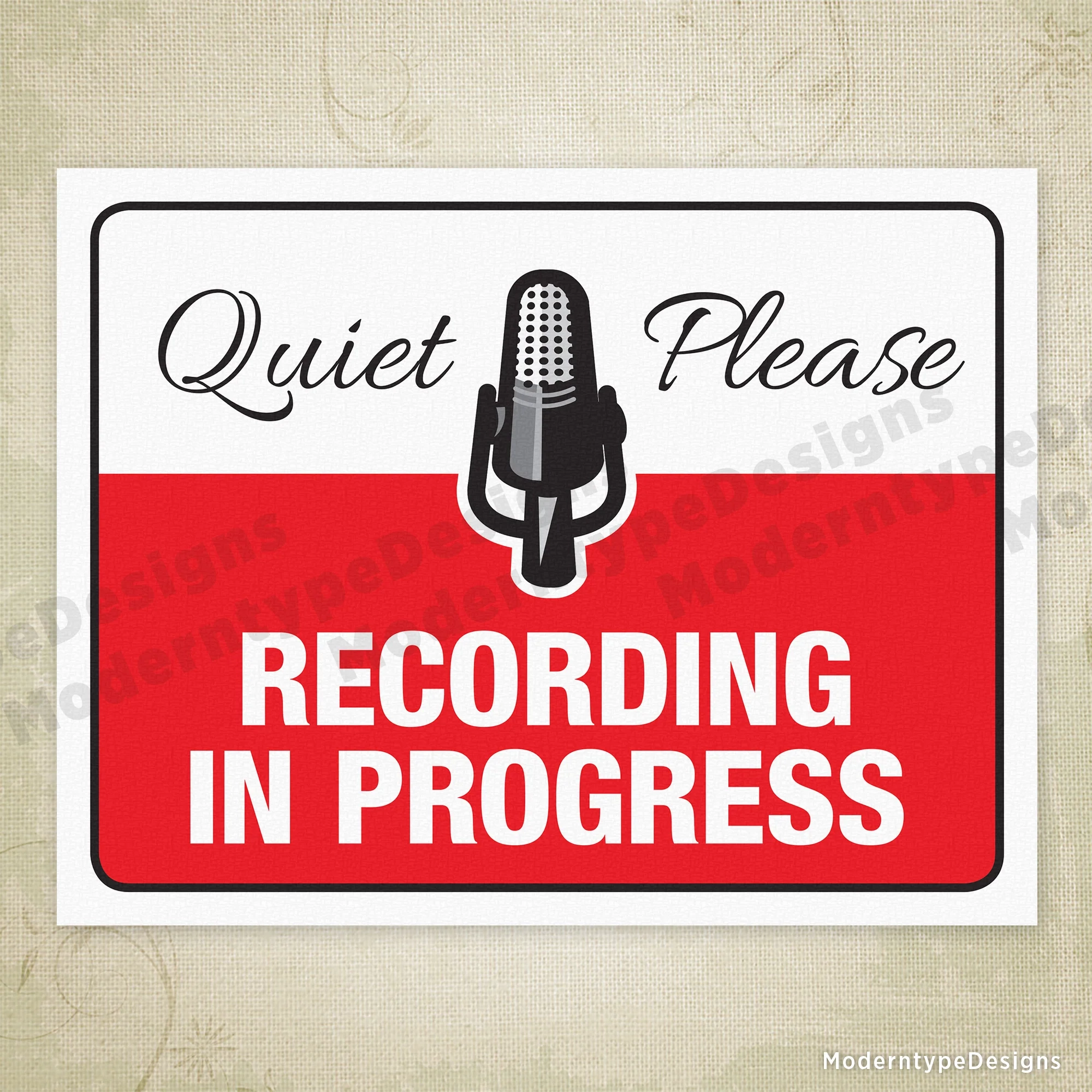 Recording In Progress Printable Sign Recording In Progress Printable Sign