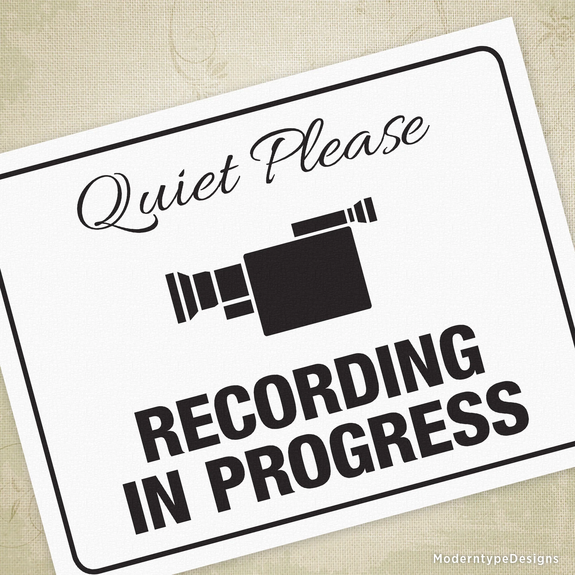Recording In Progress Printable Signs Recording In Progress Printable Signs