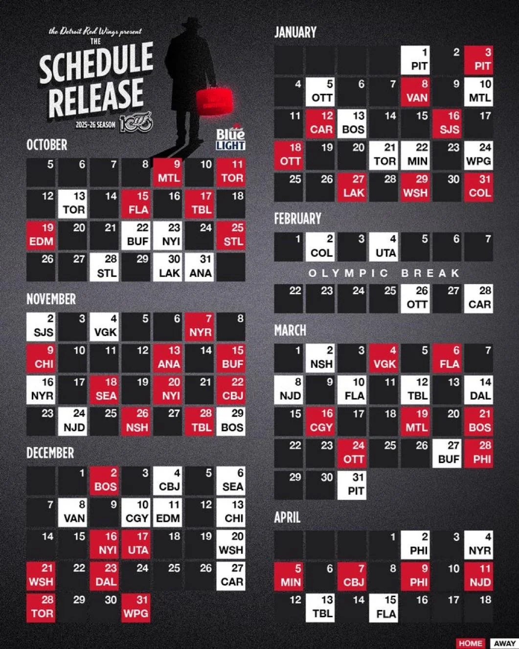 Red Wings Schedule Printable