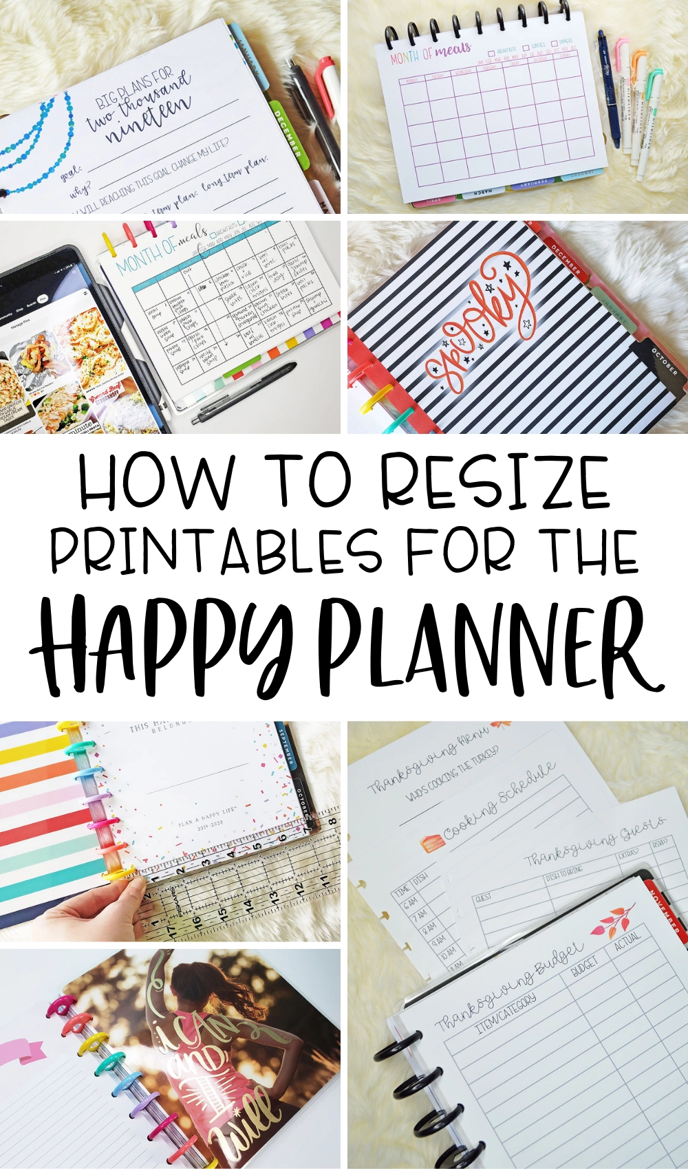 Resize Printables For The Classic Happy Planner Planning Inspired