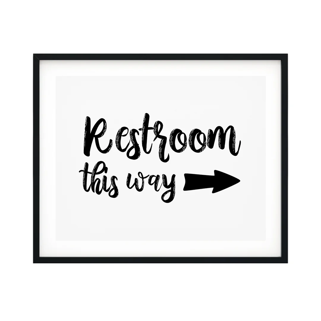 Restrooms This Way Right Arrow UNFRAMED Print Business Events Deco Designs ByLITA Restrooms This Way Right Arrow UNFRAMED Print Business Events Deco Designs ByLITA