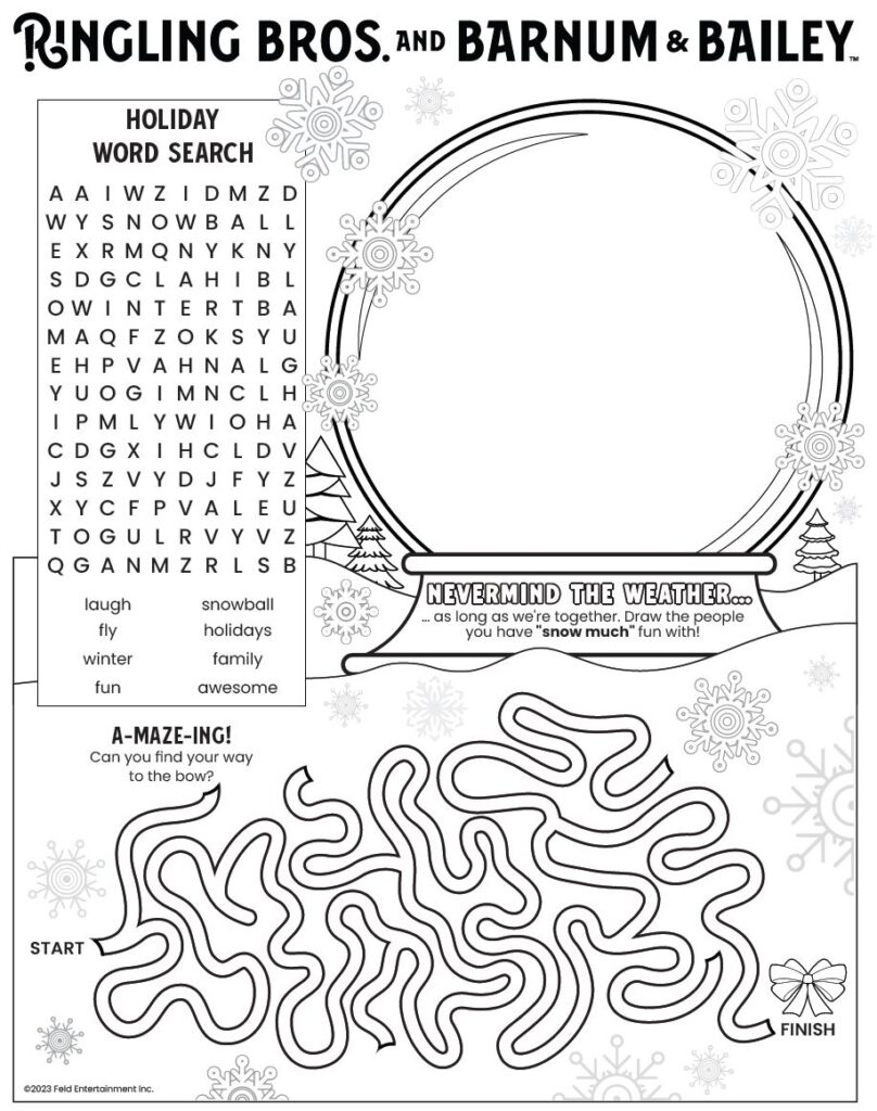 Ringling Activity Sheets Fun Ringling Bros And Barnum Bailey