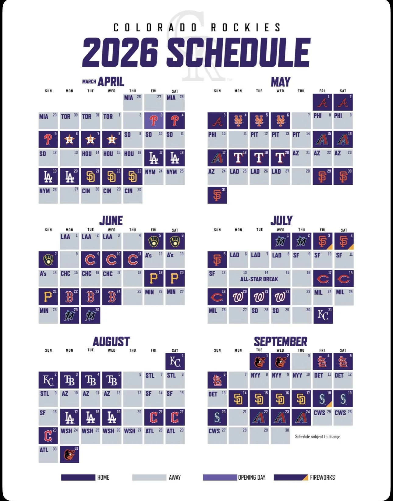 Rockies 2026 Schedule R ColoradoRockies Rockies 2026 Schedule R ColoradoRockies