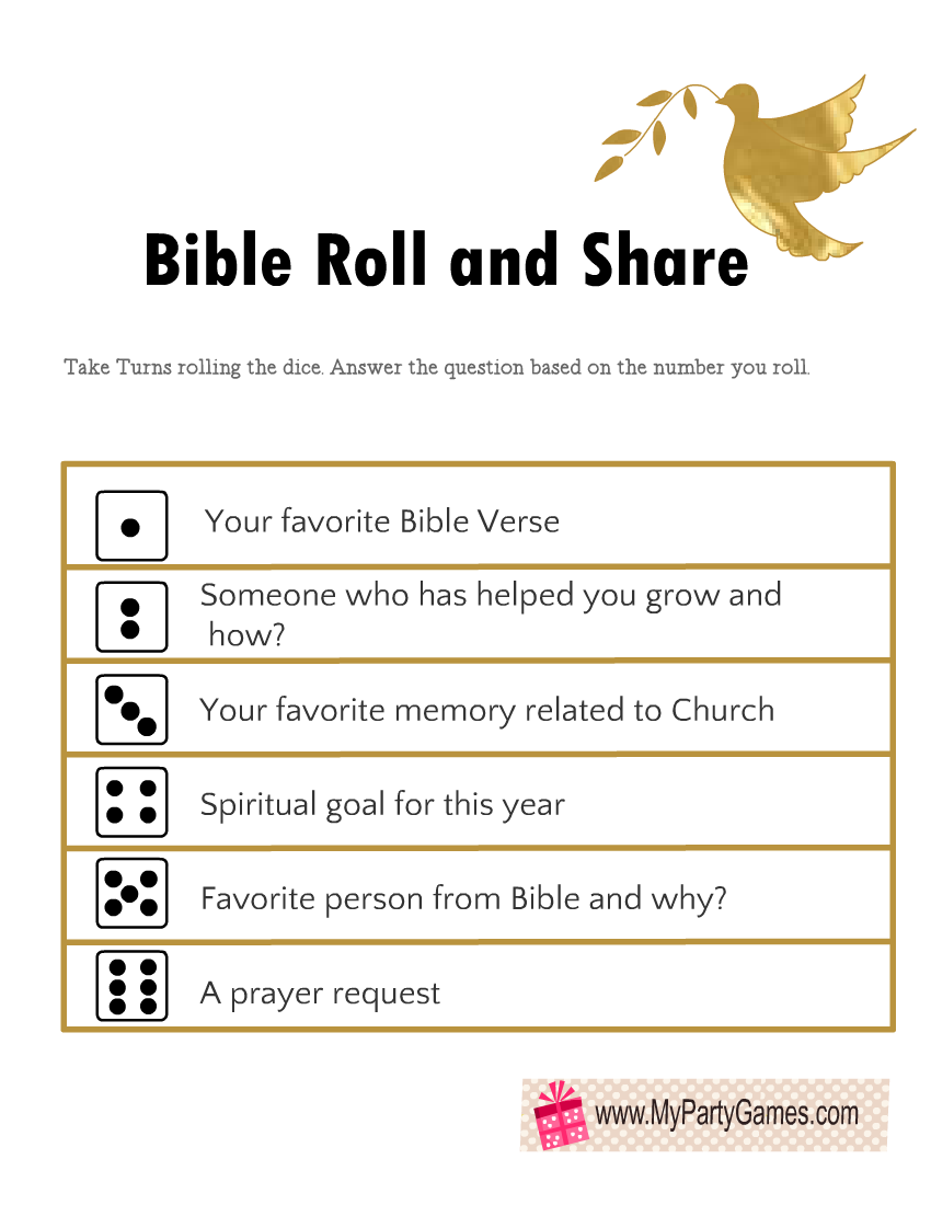 Roll And Share A Free Printable Bible Game