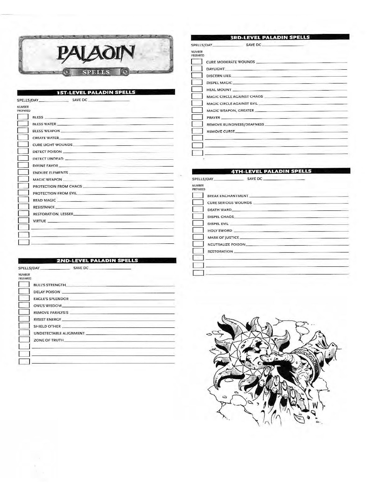 Printable List Of Paladin 5e Spells Printable List Of Paladin 5e Spells