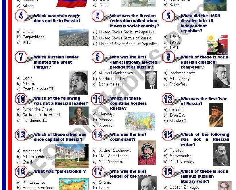 Russia ESL Worksheet By Jayce Worksheets Library