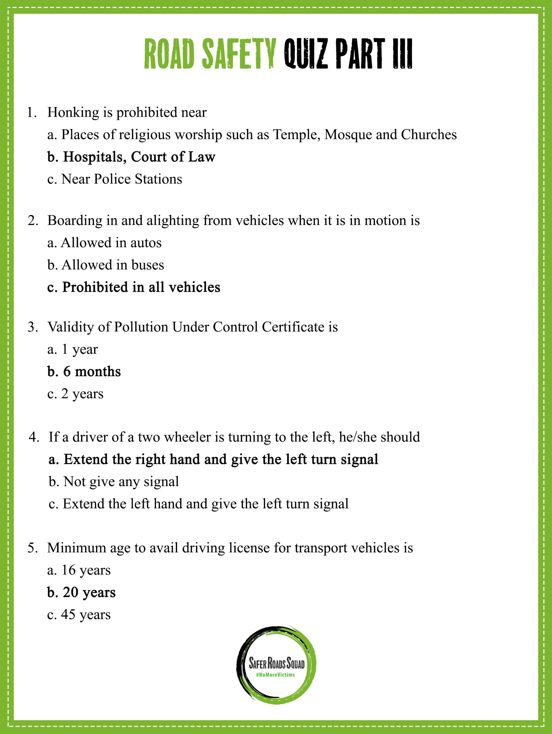 SaferRoadsSquad X Solutions To Road Safety Trivia Quiz 30 Https t co Uq1u3f1TtM X