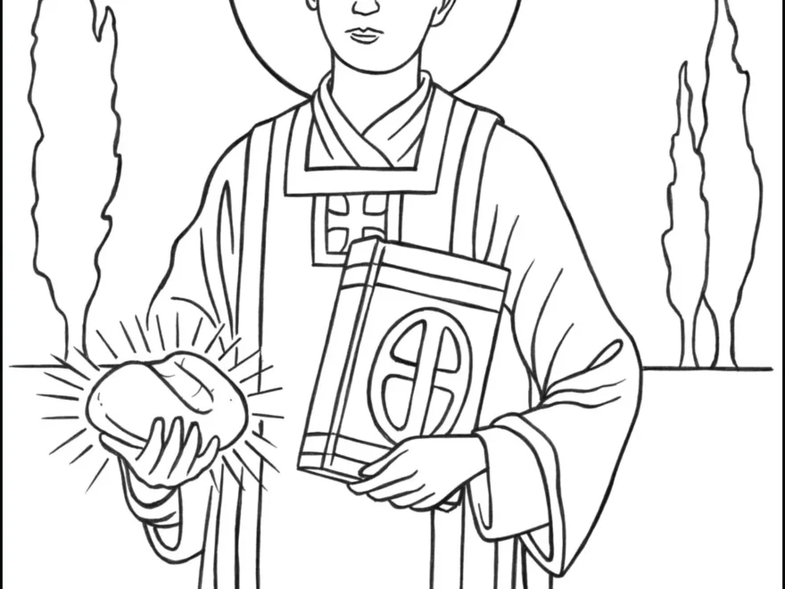 Saint Stephen Coloring Page TheCatholicKid
