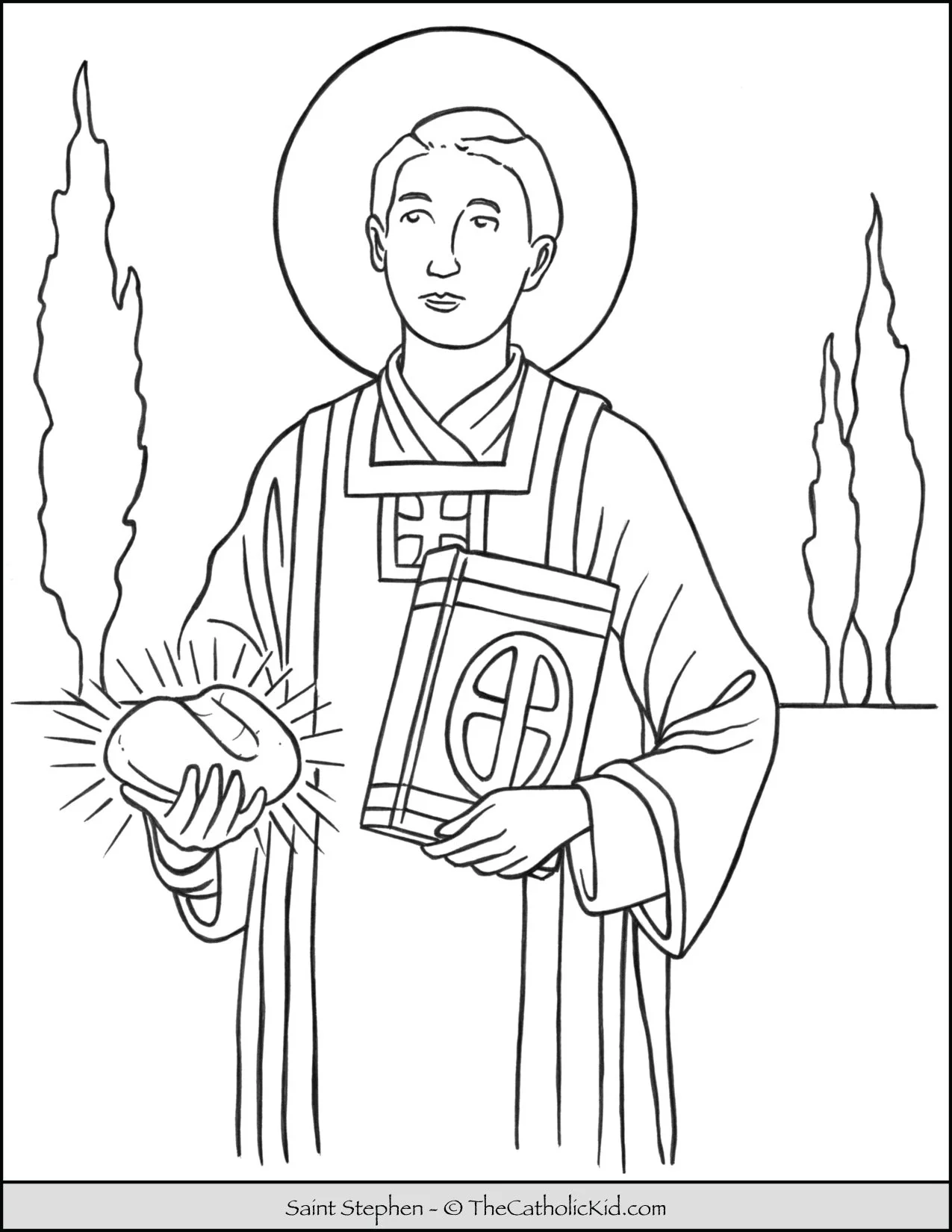 Saint Stephen Coloring Page TheCatholicKid Saint Stephen Coloring Page TheCatholicKid