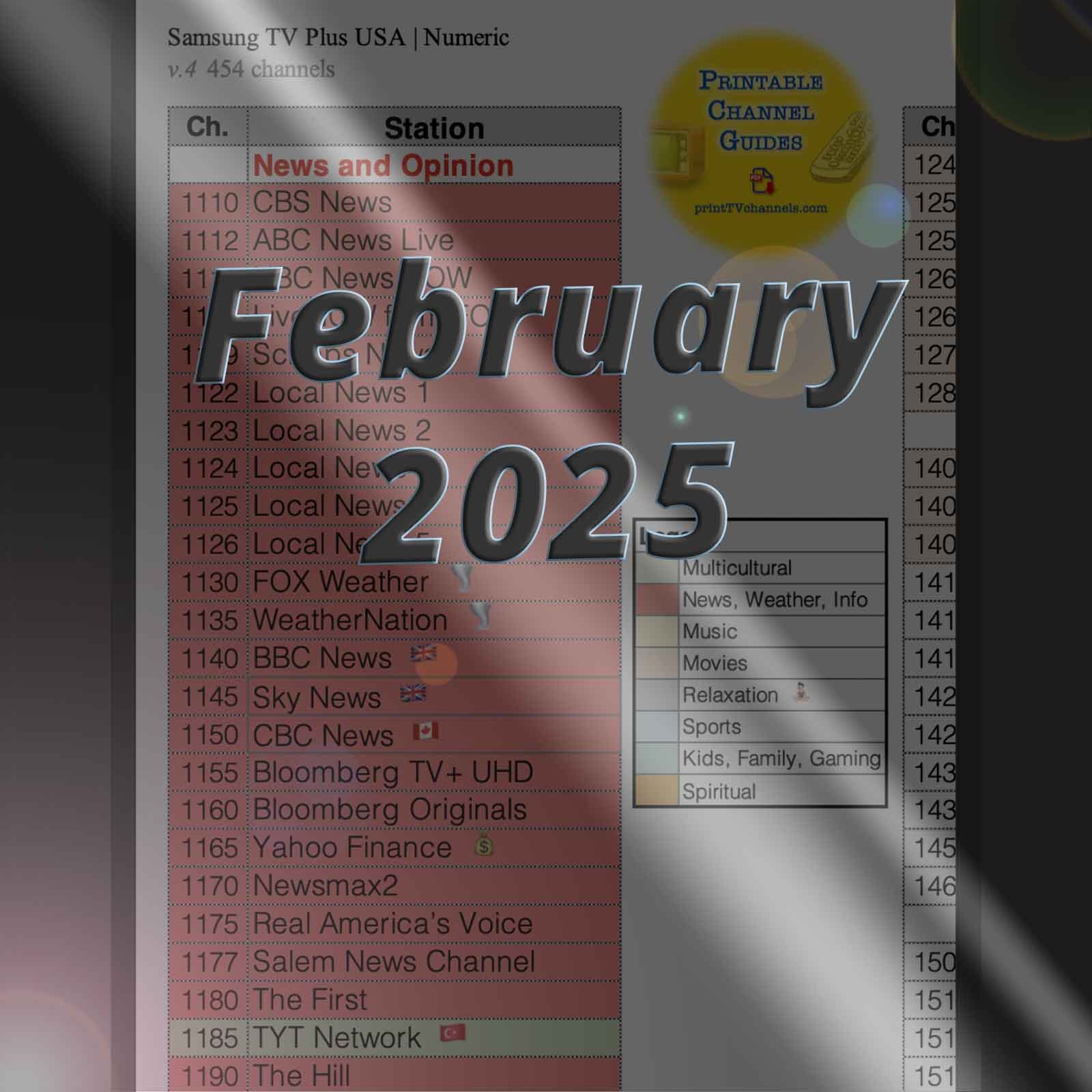 Samsung Tv Plus Printable Channel Guide
